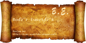 Boér Euszták névjegykártya